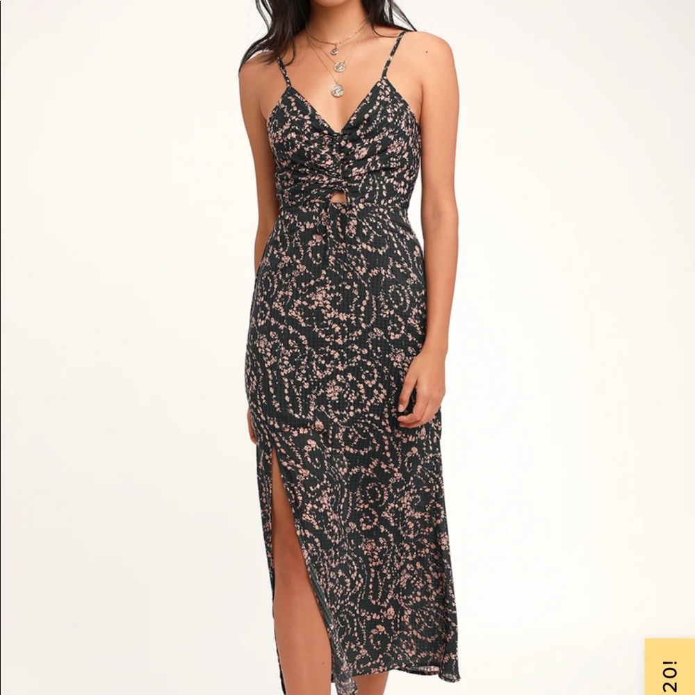 The Fifth Label Black Floral Gingham Dress